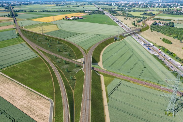 Neuplanung Einfädelung Bahnlinie | 3D-Modellierung und Visualisierung